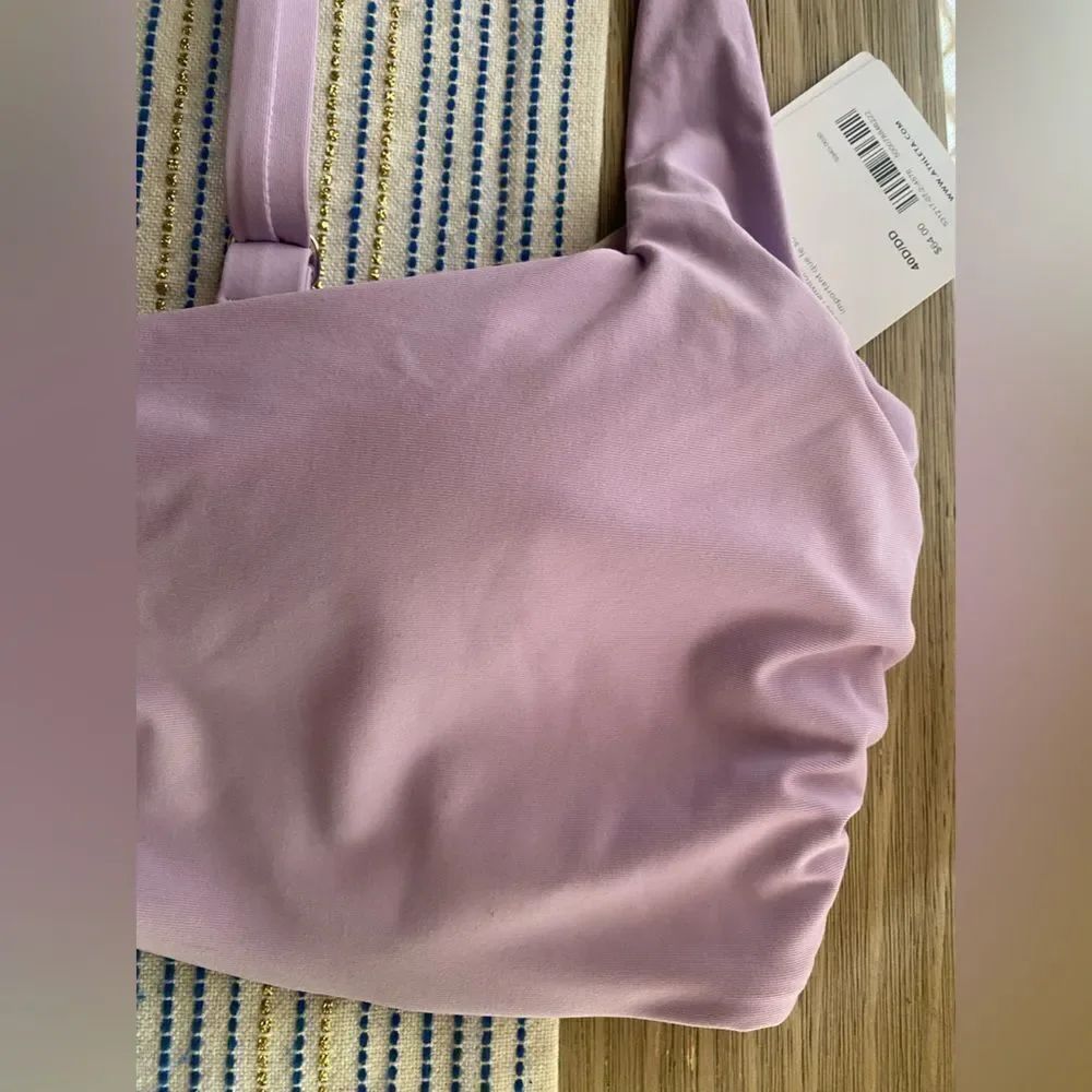 ATHLETA Square Neck Bra Cup Bikini Top Lavender Sz 40D NWT